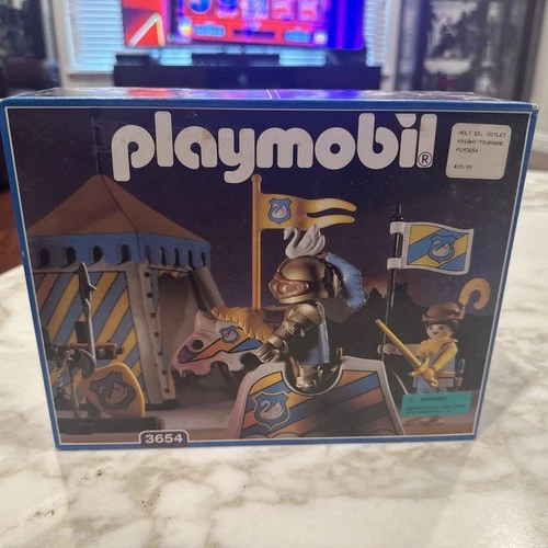 Playmobil 3654 Swan Tournament Knight with Tent 1993 Vintage Factory Sealed