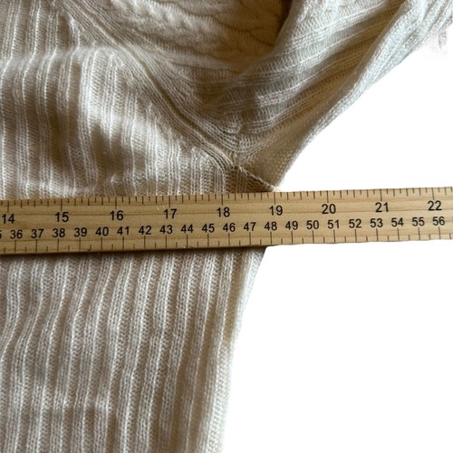 Only Mine elfenbeinfarbene Strickjacke 100% 2-fädig Kaschmir Damen Größe L - Bild 10 von 10