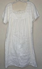 M&S day dreams duvet days nightie nightdress white embroidered square neck 12
