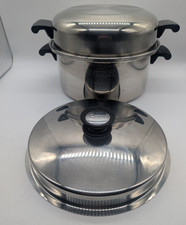 Vintage Amway Queen 5 qt. Stock Pot Domed & Regular Lid 18/8 Stainless Steel