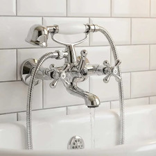 Milano Elizabeth Traditional Wall Mounted Bath Shower Mixer Tap Chrome RRP £170