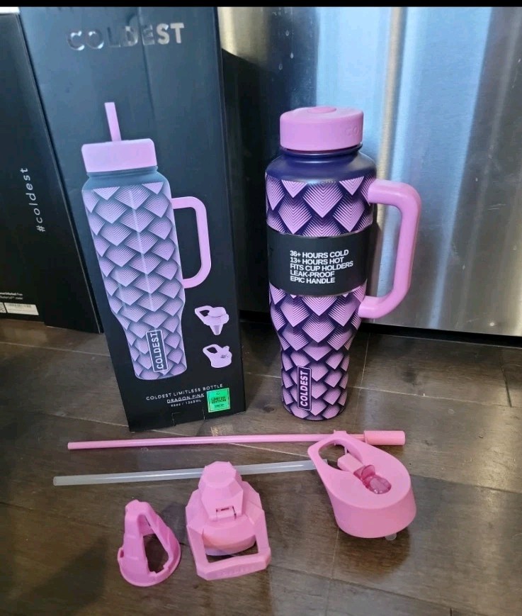 Coldest Limitless Bottle Dragon Pink 46oz Limited Edition Tumbler