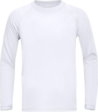 Boys UPF 50 Rash Guard Swim Shirt, Kids Youth Long Sleeve Sun Protection UV Ras