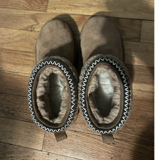 UGG Classic Mini Women  s Slipper Bootie Brown Suede Lined Slip On US 7
