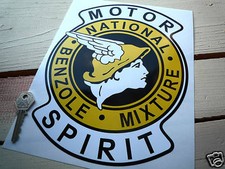 NATIONAL BENZOLE MIX 10" Pegatina MOTOR SPIRIT Bomba Gas Combustible Clásico
