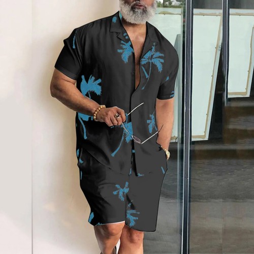 Sommer Hawaiihemd und Shorts Set, Strandoutfit, Herren Zweiteiler Set - Bild 17 von 23
