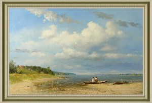 Hand-painted-Original-Oil-painting-art-boat-Landscapes-on-Canvas-24-034-X36-034