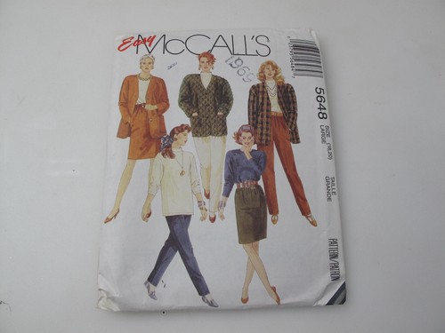 McCalls 5648 Jacket, Skirt,Pants, Top Size 18-20 Pattern ***Uncut***(U)