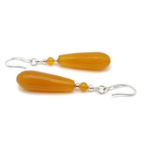 Earrings Teardrop Gemstone Long Dangle Drop Crystal Chakra Boho Sterling Silver - Picture 47 of 149