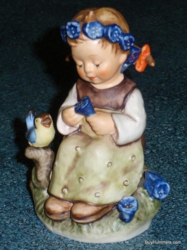 "Botanist" Hummel Figurine With Box #351 TMK7 Girl With Blue Bird & Flowers RARE - Picture 7 of 12