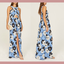 NWD $268 Dress the Population [ Medium ] Rose Print Cutout Maxi Dress #Q973
