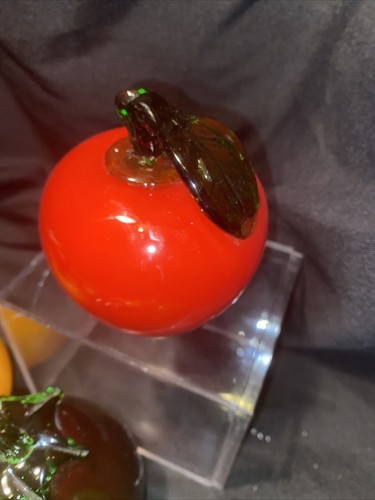 5 Pc Art Glass Fruit &veggies Apple Eggplant Banana Orange Murano Style - Picture 6 of 10