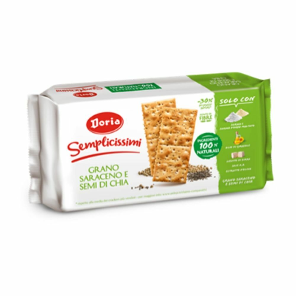 Doria Crackers Semplicissimi  Al Grano Saraceno E Semi Di Chia Confezione 245 Gr