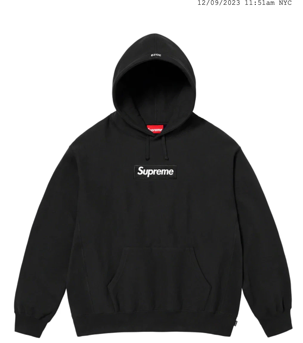 Supreme Box logo Sweat à capuche   Noir f/w23