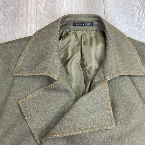 VINTAGE IL Canto Denim Sport Coat Blazer Mens 48L Green Jacket Contrast Stitch - 第 2/19 張圖片