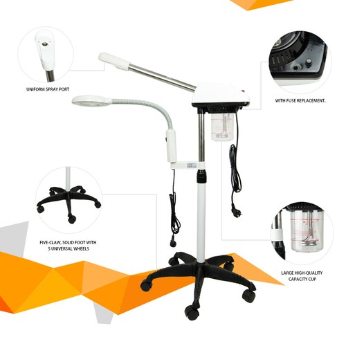 3IN1 Hot Facial Steamer LED Magnifying Lamp UV Ozone Salon Spa Skin Care Timer - Picture 6 of 11