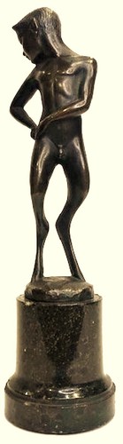 Austrian Jugenstil Patinated Bronze Sculpture of Fawn Youth, Ca. 1900 - Picture 9 of 12
