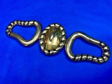 Large Three Pc Vintage Two Tone Signed Belt Buckle