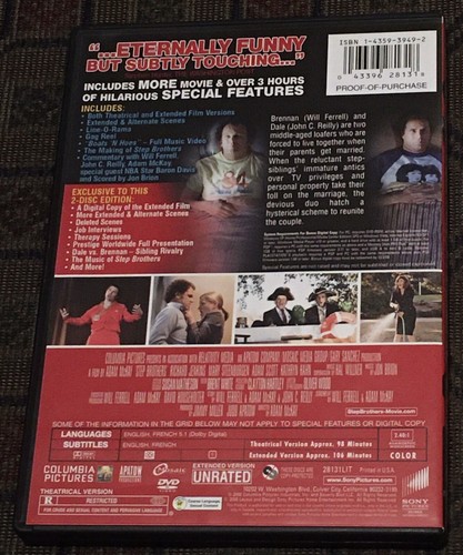 Step Brothers (DVD) Like New Will Ferrell John C Reilly Adam McKay (2-Disc) - 第 2/3 張圖片