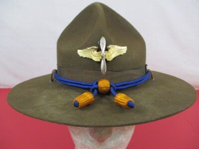 WWII US Army M1911 Montana Peak Campaign Hat Army Air Corps Hat Cords  NICE