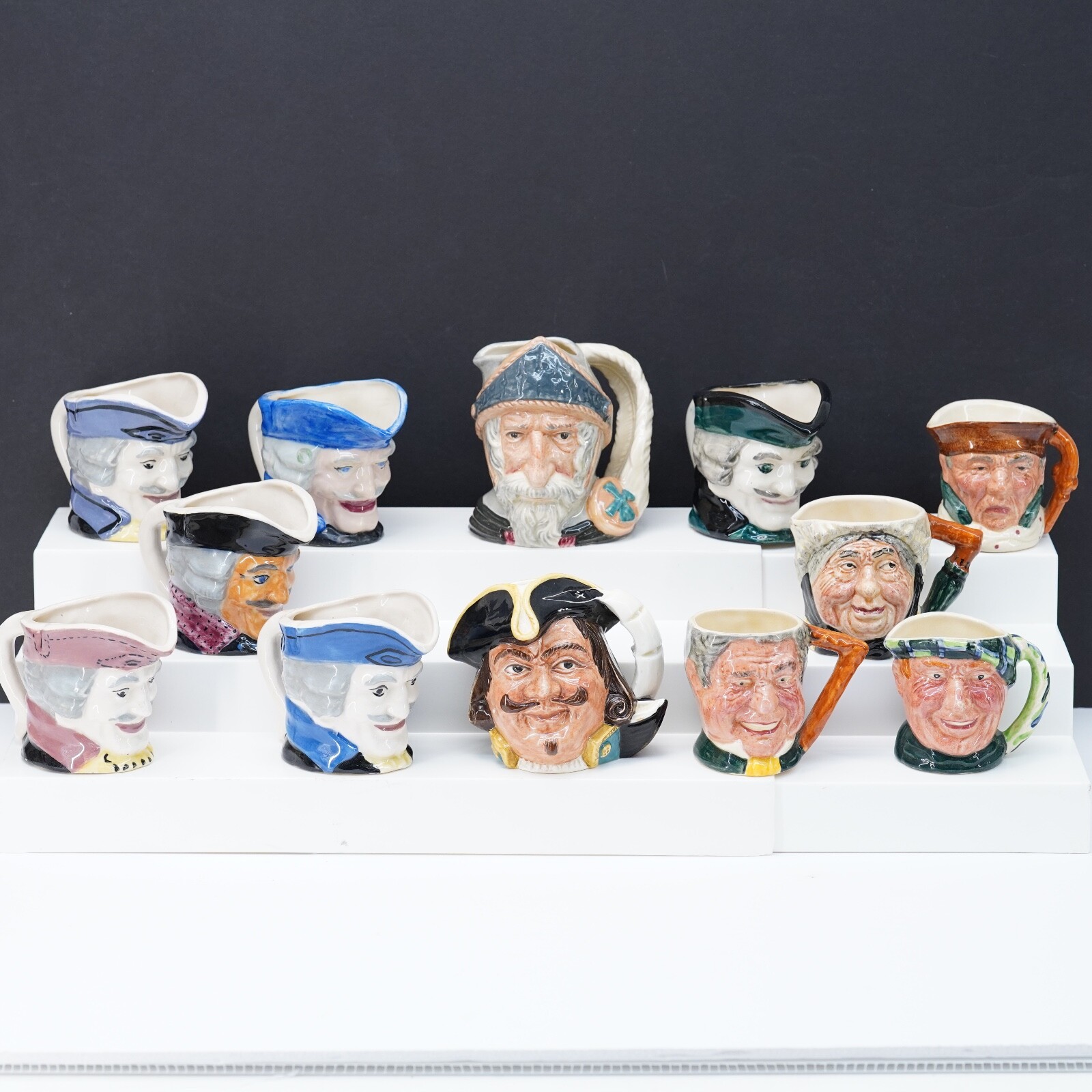 Lot of 12 Toby Mugs Characters Sailors Figures Royal Doulton Lancaster