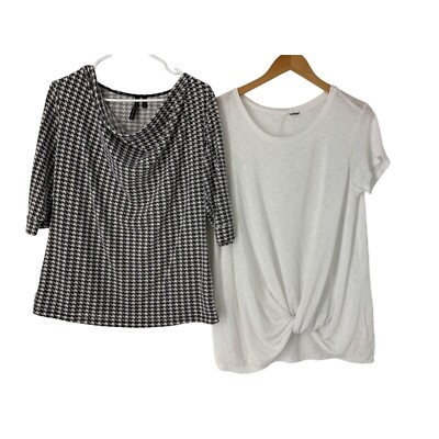 Women s lot of 2 Tops Babeau Twist Front Large 5406 Allie & Rob