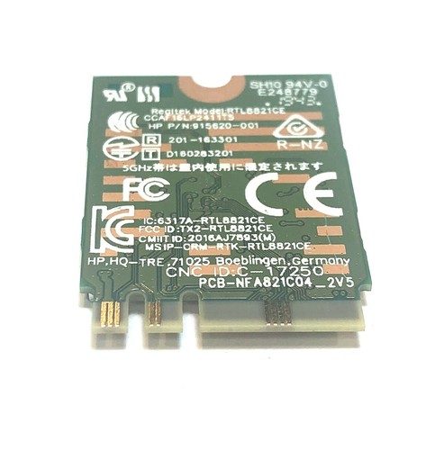 RTL8821CE 802.11AC 1X1 Wi-Fi+BT 4.2 Combo Adapter Card SPS 915621-001 Wire H1D0 - Picture 2 of 2
