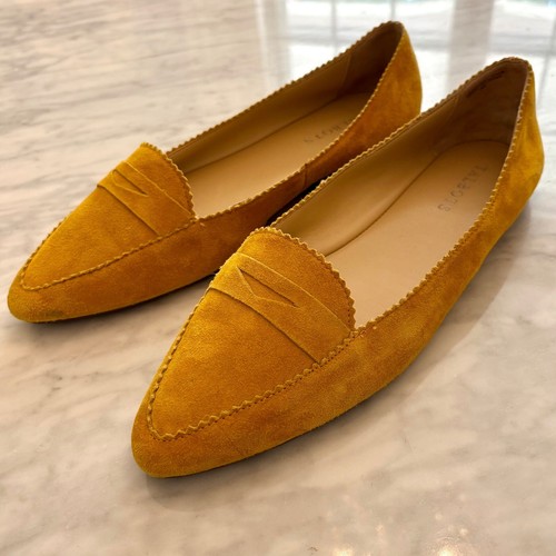 Mocasines Talbots Francesca Driving Flats en gamuza amarillo mostaza talla 9M - Imagen 4 de 12