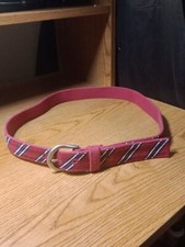 AMERICAN EAGLE OUTFITTERS Women's Red Blue Striped Cotton Belt 41" Length