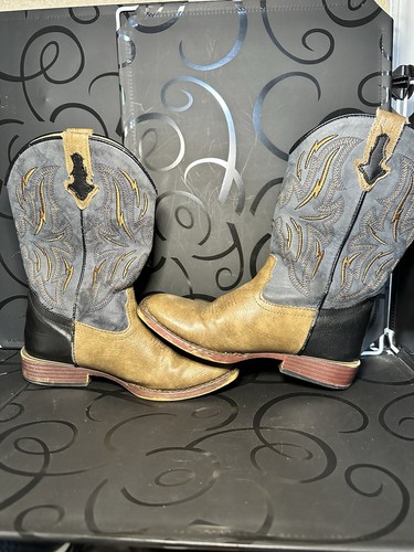 Roper Western Boots Boy 6" Dalton Faux Leather Tan 09-017-1900-2805 TA Size 2 - Picture 6 of 12