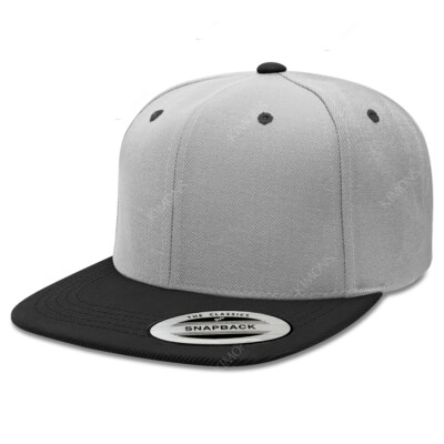 Classic Snapback Hat Flat Brim Baseball Cap Plain Solid Trucker Men's Blank CS
