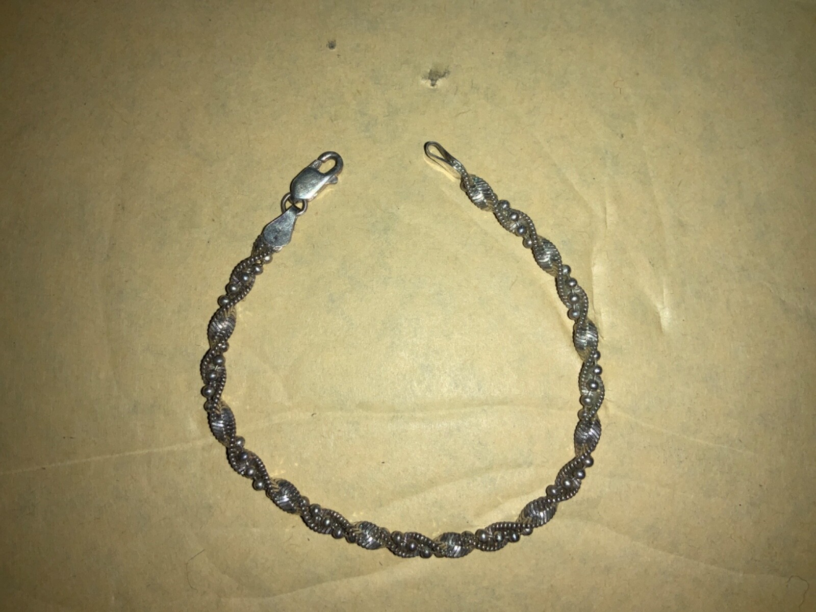 Solid Sterling Silver Twisted Herringbone Bracele… - image 1