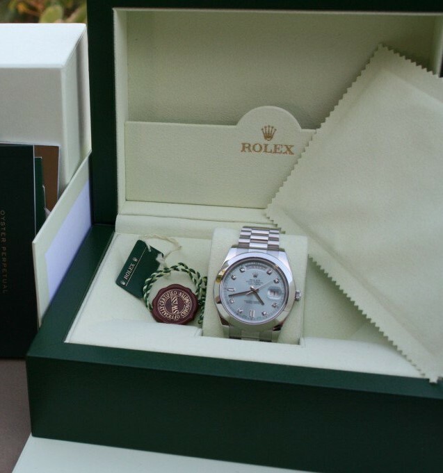 Rolex Day Date II 41mm President Platinum Factory Ice Blue Diamond