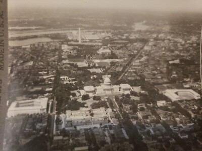 Stereoview Real Photo Airplane View White House Washington DC Antique Photograph