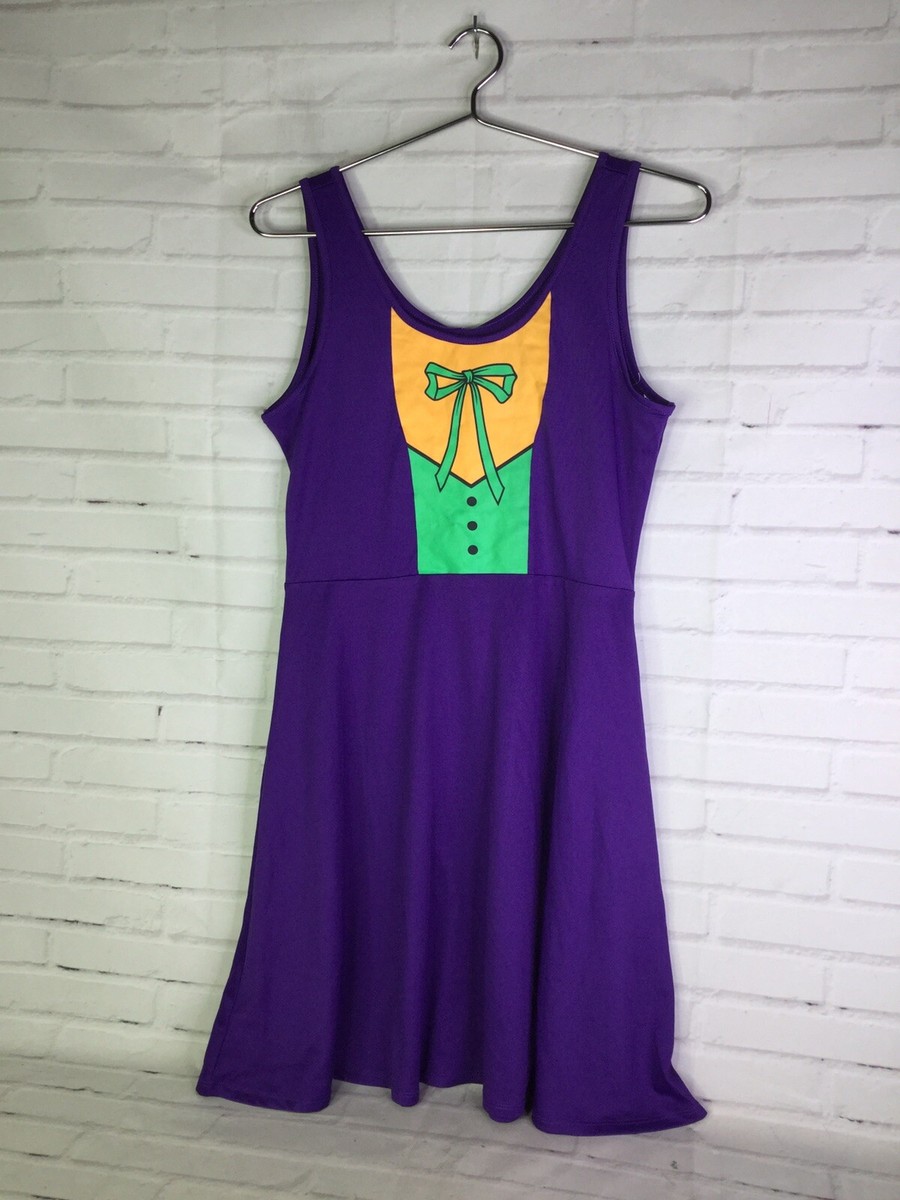 batman skater dress DC Comics Batman The Joker A-Line Skater Dress Cosplay Women's Juniors Size  M