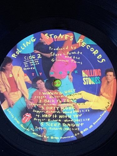 ROLLING STONES Dirty Work Original US Vinyl LP In Red Shrink 1986 - Picture 4 of 5