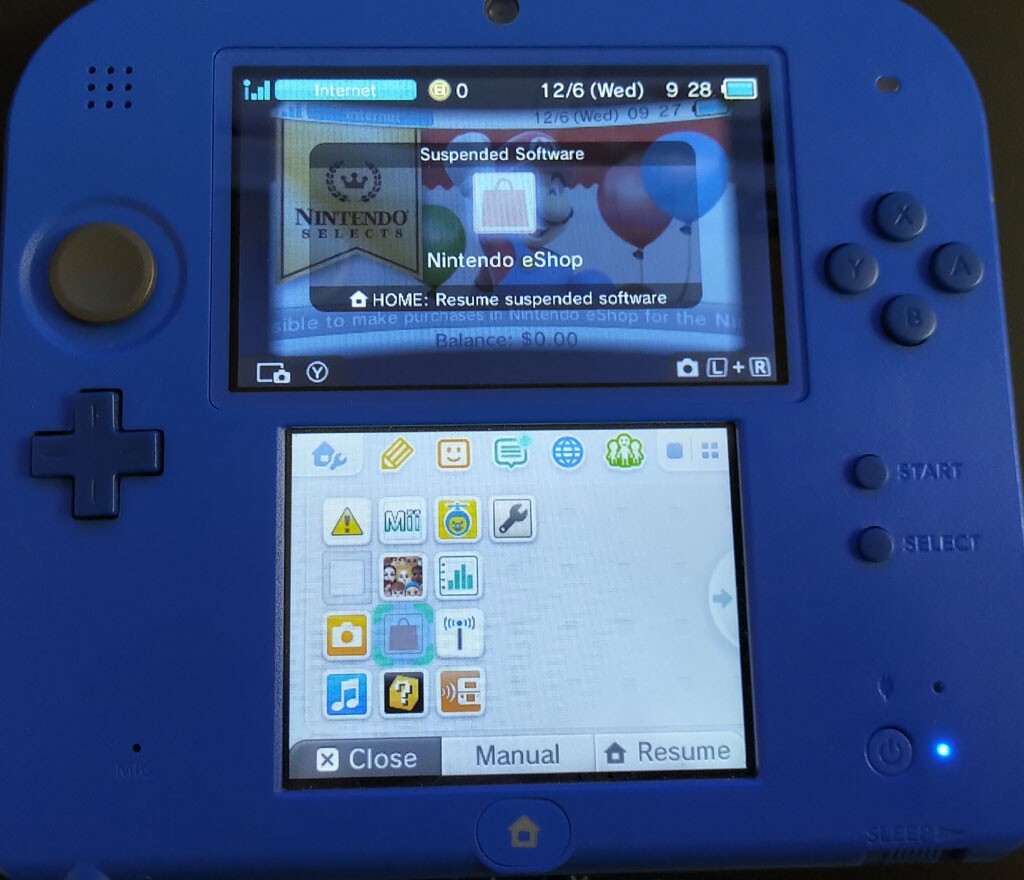 Nintendo 2DS Blue w/stylus,32GB card,AC adapter,AR cards ⭐USA