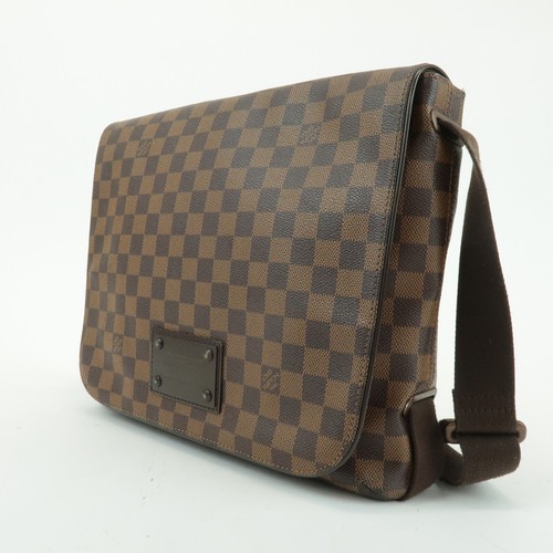 Auth Louis Vuitton Damier Ebene Brooklyn MM Messenger Bag N51211 Used - Picture 3 of 24