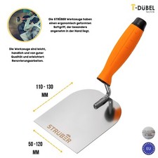 Fliesenkelle Edelstahl 270mm - Gekerbte Spachtel 12x12mm Mit Softgriff Für Fliesenarbeiten
