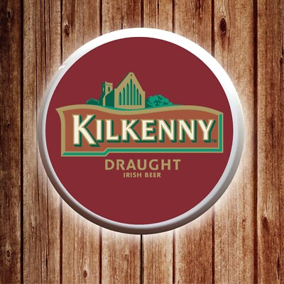 KILKENNY IRISCHES BIER LED beleuchtet Bar Wandschild Pub Lager Mann Höhle Garage Schuppen
