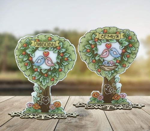 Diy Needlepoint Cross Stitch "Family Tree". Embroidery Kit. Unprinted Сanvas