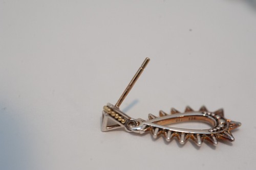 LAGOS New KSL Pyramid Drop Earrings in Sterling Silver and 18K Gold - Picture 7 of 7