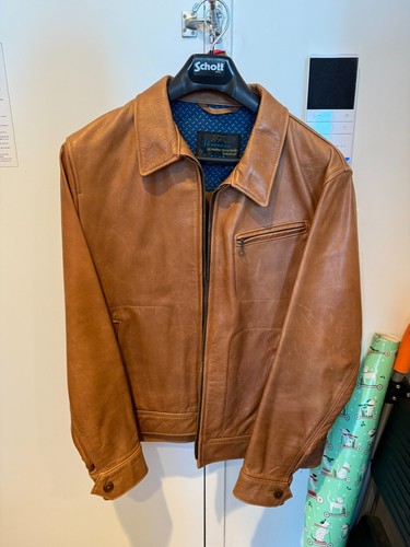 Perfecto Schott Jacket 575 Size XL, Unlined, Cowhide Leather, Rust (Brown)