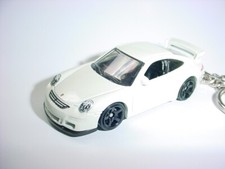 HOT 3D WHITE PORSCHE 911 GT3 CUSTOM KEYCHAIN keyring key FUN matchbox GT-3