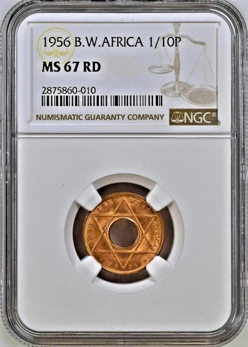 British West Africa - 1956 1/10d KM#32 in NGC MS67 RED