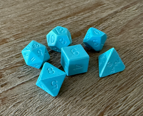 D&D Dice MOLDVAY Vintage Set Blue Dungeons & Dragons
