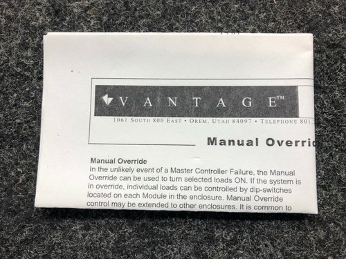 VANTAGE Controls Q- MANUAL OVERRIDE SWITCH Lighting Controls NOS - Picture 6 of 6