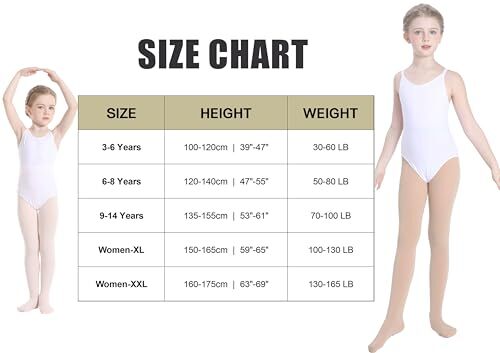 Girls Women Dance Ballet Tights Transition 3-6 Years 1 Pairs - Ballet Pink - Picture 4 of 7
