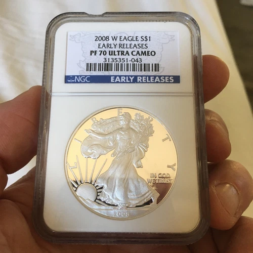 2008-W $1 American Silver Eagle NGC PF70 Ultra Cameo ER Gem Coin