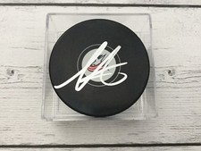 Sonny Milano Signed Autographed Columbus Blue Jackets Hockey Puck b